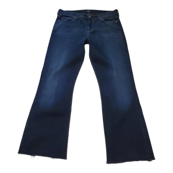 CITIZENS OF HUMANITY SZ 27 (29"W) Short Amber Bootcut Dark Wash Distress Jeans - Picture 1 of 11